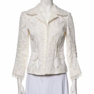 Dolce & Gabanna XS Vintage Lace wedding jacket IT38 white cream